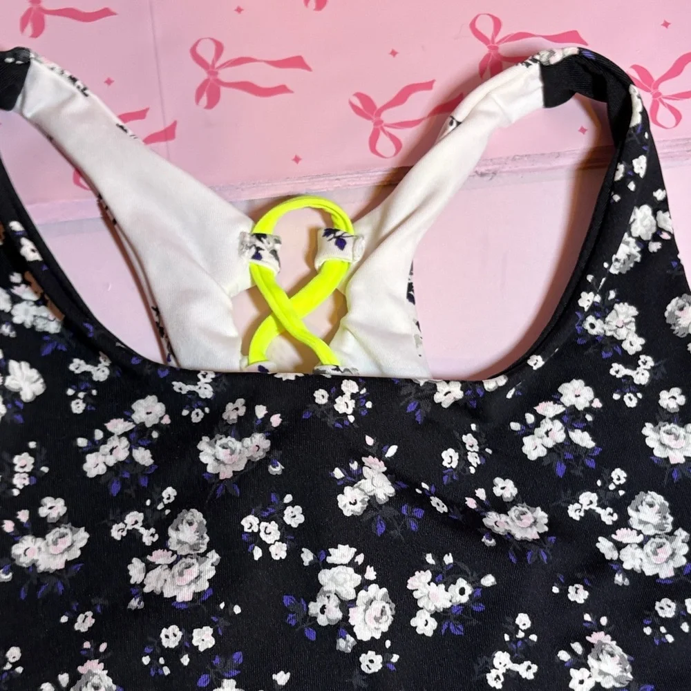 Floral Sports Bra with Logo - Picture 3 of 12